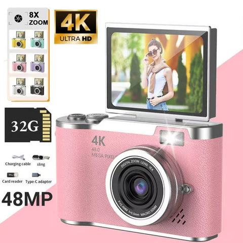 💥1080P HD 48MP Digital Point & Shoot Camera with 2.4 Inch HD Flip Screen💥