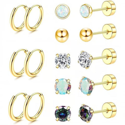 8 Pairs Hypoallergenic Earrings