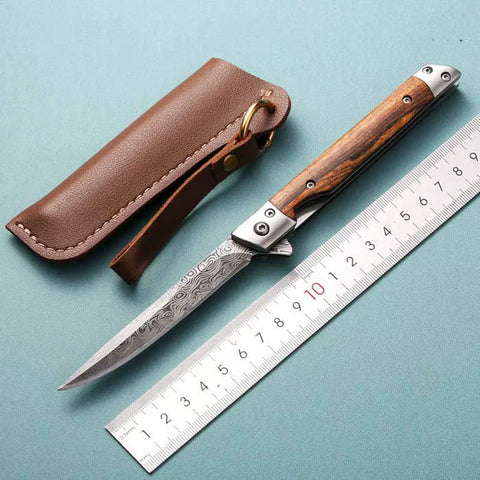 Folding Multi Tool Knife with Leather Pouch