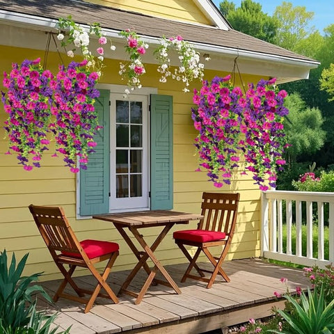 UV Resistant Hanging Artificial Morning Glory Vine