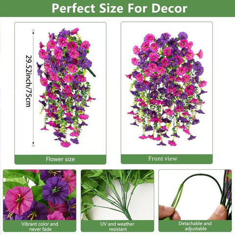 UV Resistant Hanging Artificial Morning Glory Vine
